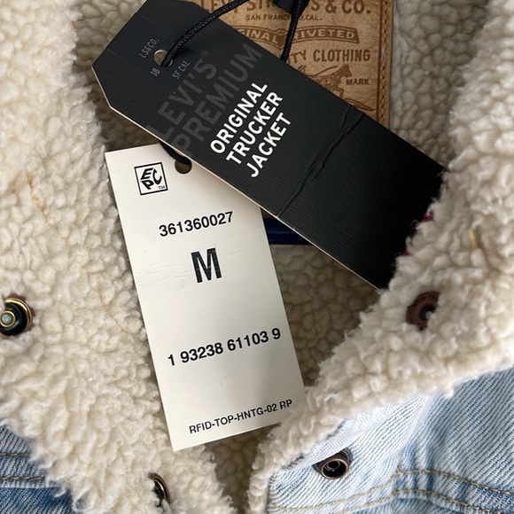 Women’s Levi’s Sherpa Original Trucker Jacket Sz M - Picture 8 of 12